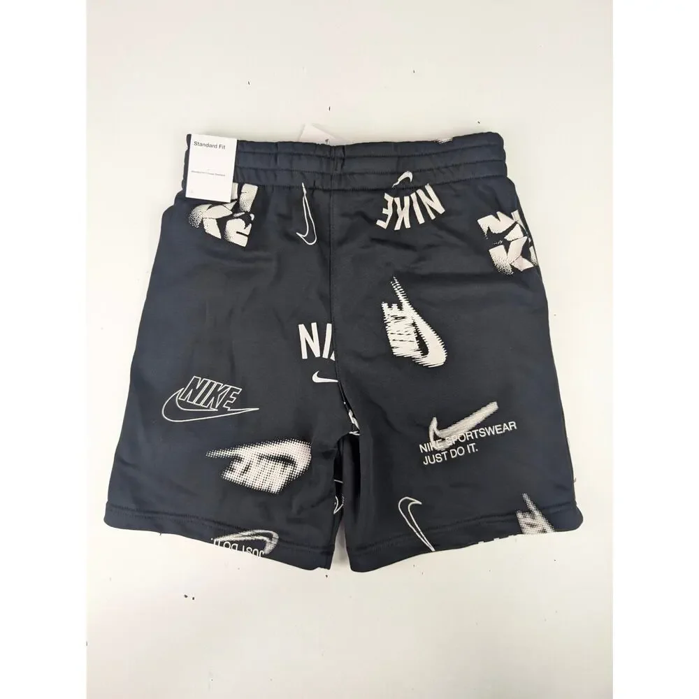 Nike Boys Large Black & White Logo Shorts & Tee Set